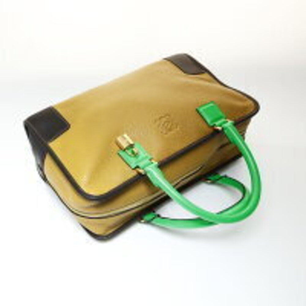 LOEWE Oro Amazona Anagram Handbag Brown - Picture 10 of 13